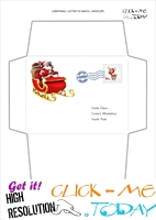 Simple envelope to Santa template sleigh to North Pole address 30
